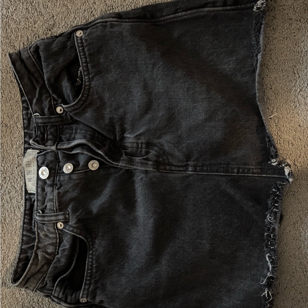 Black Denim Cutoff Skirt